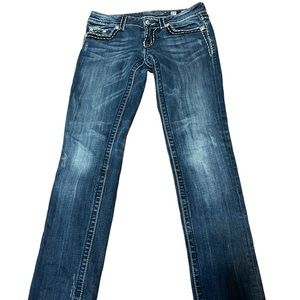 Miss me Embellished Skinny Blue Jeans Size 27